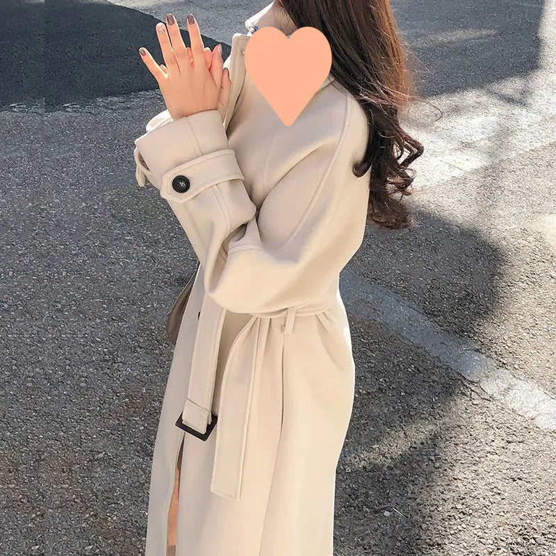 Winter Women's Thicken Wool Blend Long Coat