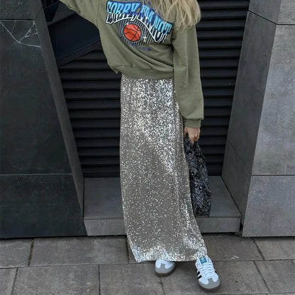 Casual Women's Simple Sequined Skirt