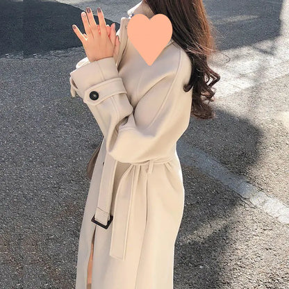 Winter Women's Thicken Wool Blend Long Coat